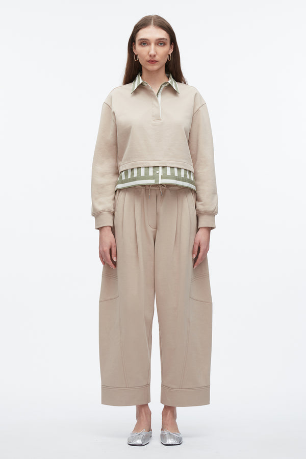 3.1 Phillip Lim Cropped Polo With Stripe Combo CONCRETE