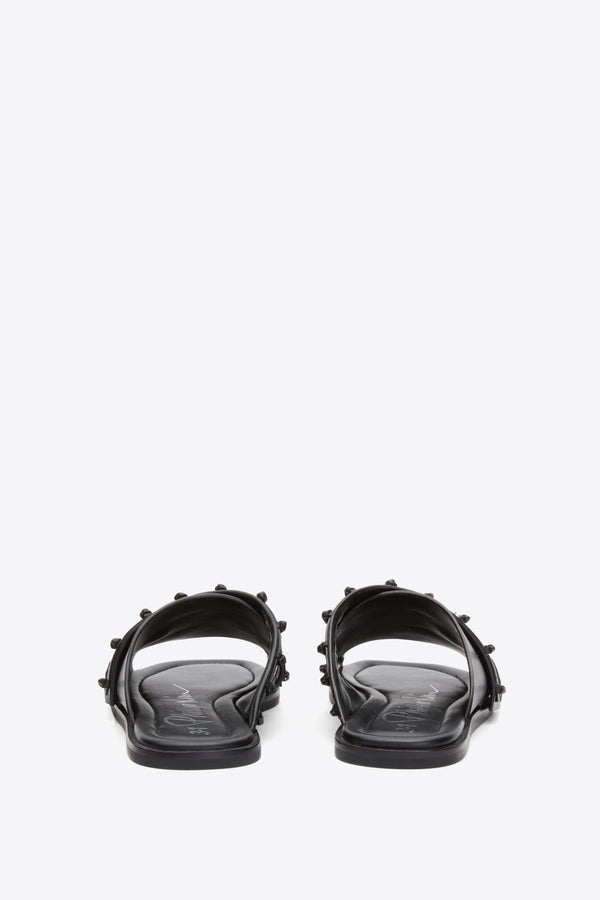 3.1 Phillip Lim Crossover Slide Sandal With Leather Craft BLACK