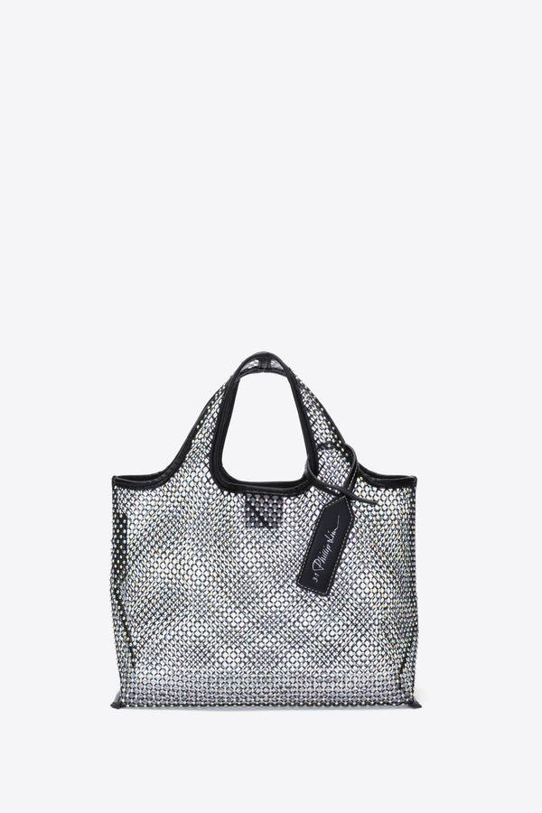 3.1 phillip lim Crystal Mesh Mini Market Tote BLACK
