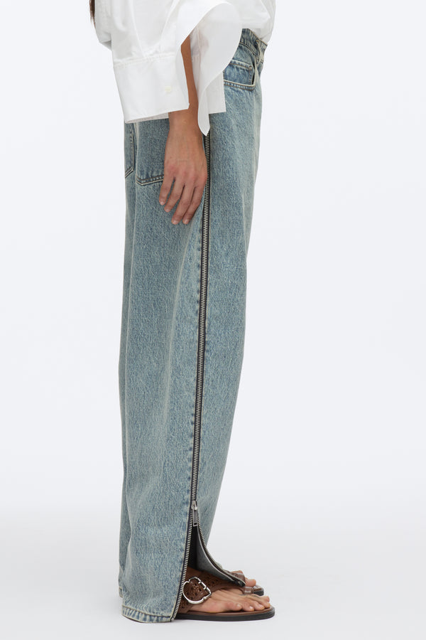 3.1 Phillip Lim Curve Denim Pant With Zippers WASHED INDIGO