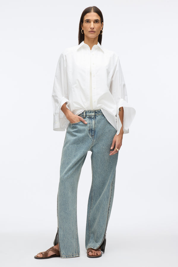 3.1 phillip lim Curve Denim Petite Pant with Zippers WASHED INDIGO