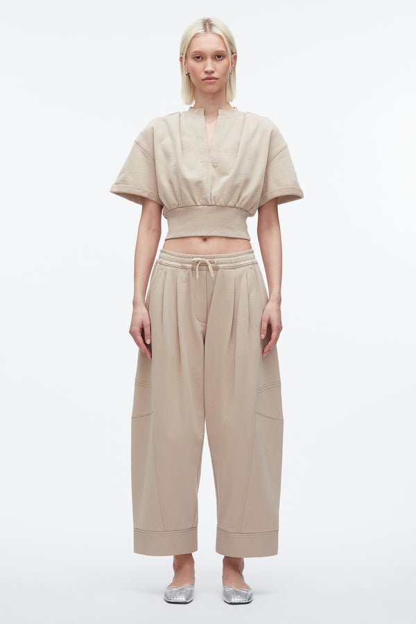 3.1 Phillip Lim Curved Leg Cropped Sweatpant CONCRETE