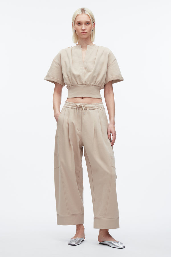 3.1 phillip lim Curved Leg Cropped Sweatpant CONCRETE
