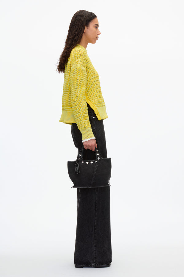 3.1 Phillip Lim Denim Mini Market Tote With Studs WASHED BLK