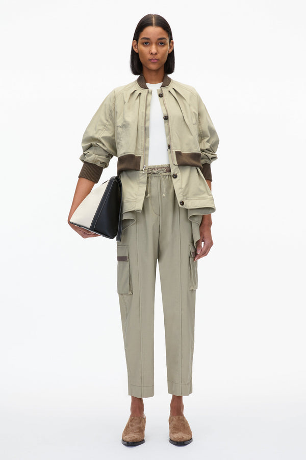 3.1 phillip lim Double Layered Flounce Bomber Jacket BLACK