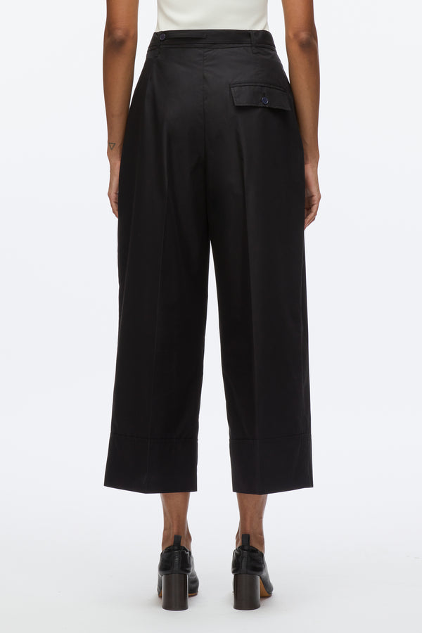 3.1 Phillip Lim Double Pleat Wide Cropped Pant BLACK