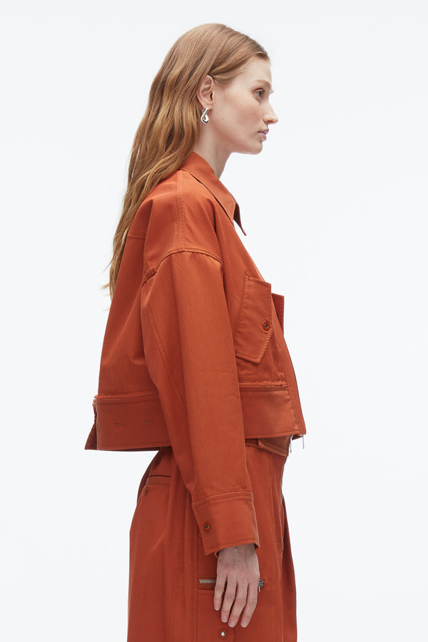 3.1 Phillip Lim Double Zip Cropped Utility Jacket BRICK