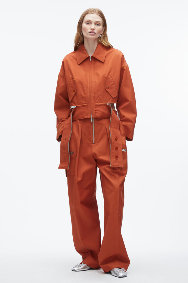 3.1 phillip lim Double Zip Cropped Utility Jacket BRICK