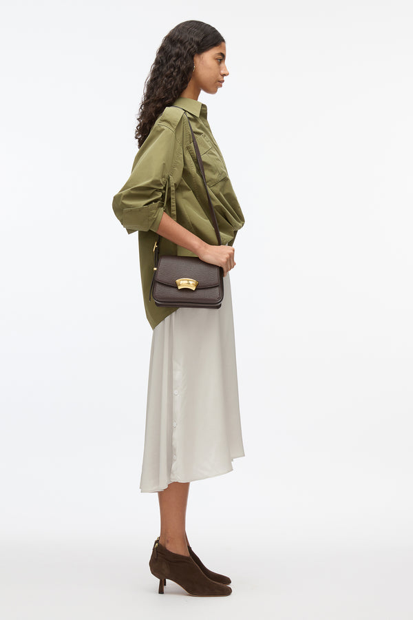 3.1 Phillip Lim Draped Shirt Combo Slip Dress OLIVE
