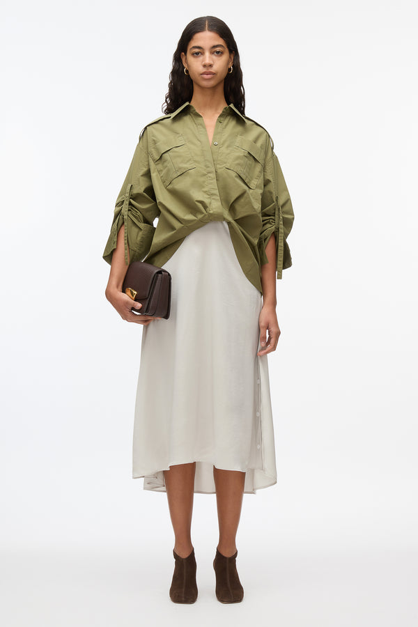 3.1 phillip lim Draped Shirt Combo Slip Dress OLIVE
