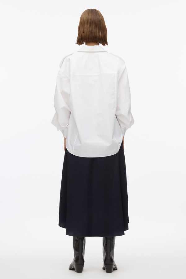 3.1 Phillip Lim Draped Shirt Combo Slip Dress WHITE