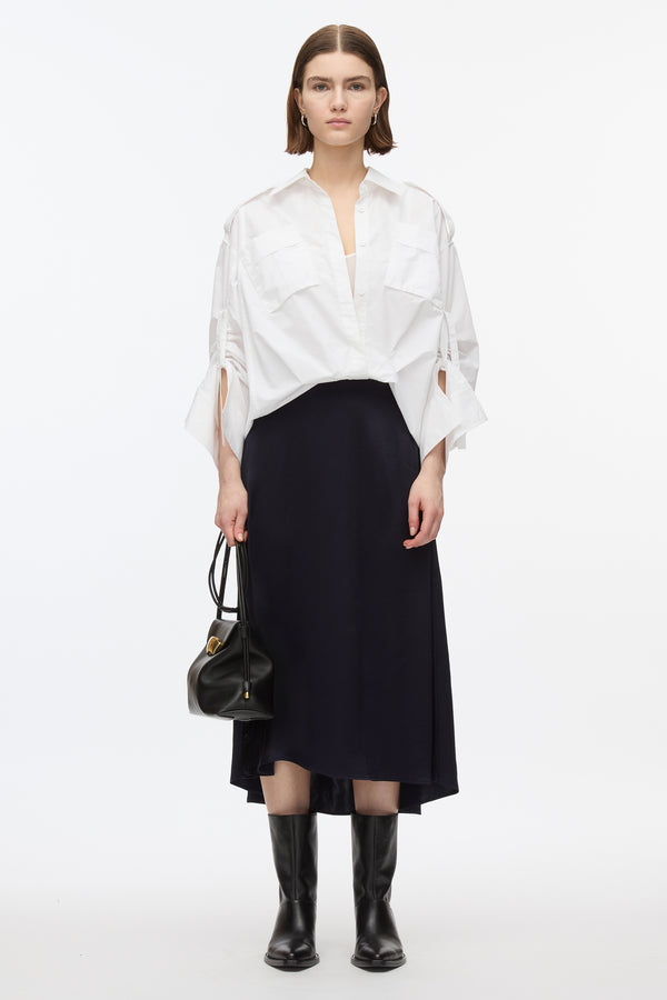3.1 phillip lim Draped Shirt Combo Slip Dress WHITE