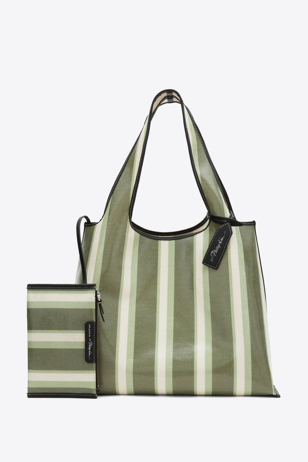 3.1 phillip lim Dual Stripe Market Tote THYME MULTI
