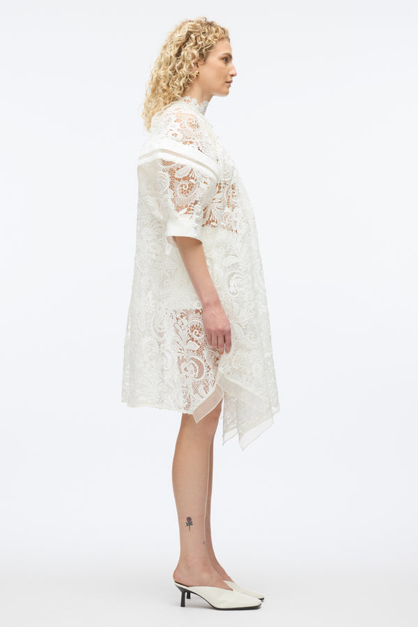 3.1 Phillip Lim Embroidered Lace Hankerchief Dress WHITE MULTI