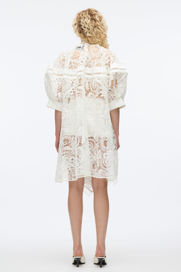 3.1 Phillip Lim Embroidered Lace Hankerchief Dress WHITE MULTI