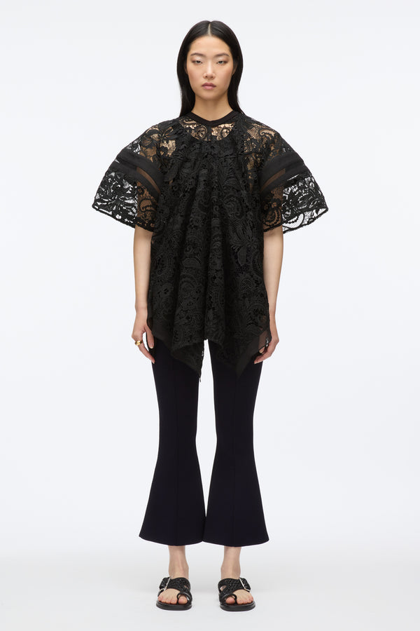 3.1 Phillip Lim Embroidered Lace Hankerchief Top BLK MULTI