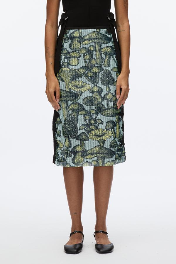 3.1 Phillip Lim Ethereal Mushroom Sequin Slip Skirt With Lace SKY BLUE MULTI