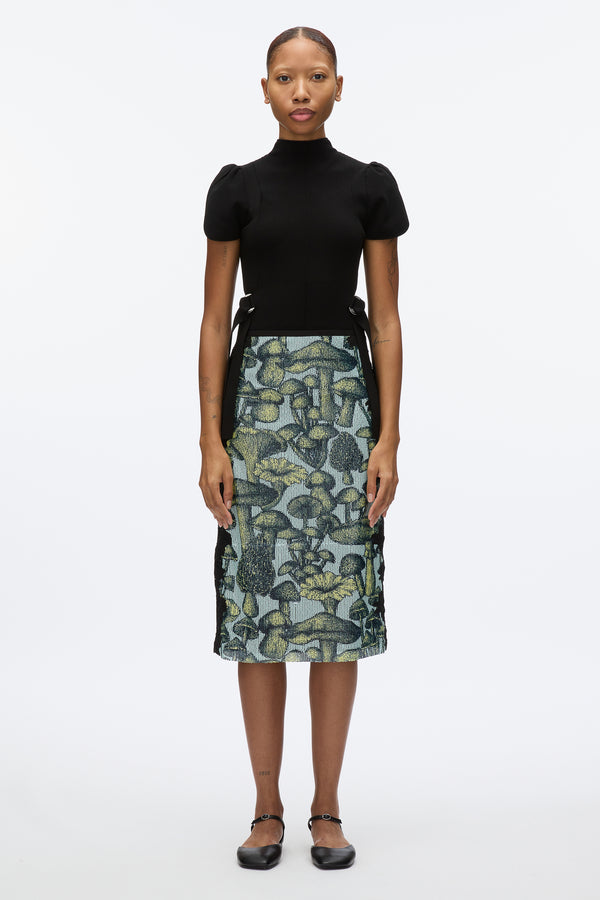 3.1 phillip lim Ethereal Mushroom Sequin Slip Skirt with Lace SKY BLUE MULTI