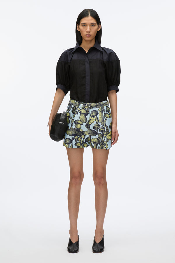 3.1 phillip lim Ethereal Mushroom Single Pleat Short SKY BLUE MULTI
