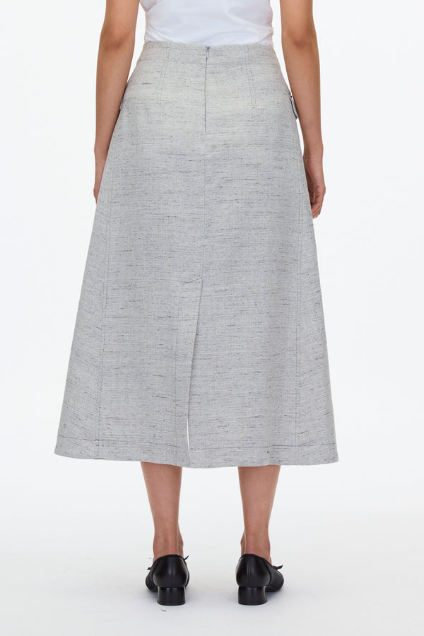 3.1 Phillip Lim Faux Wrap Half Skirt With Tie Waist CLOUD GREY