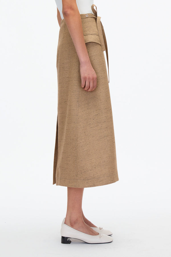 3.1 Phillip Lim Faux Wrap Skirt With Tie Waist FAWN