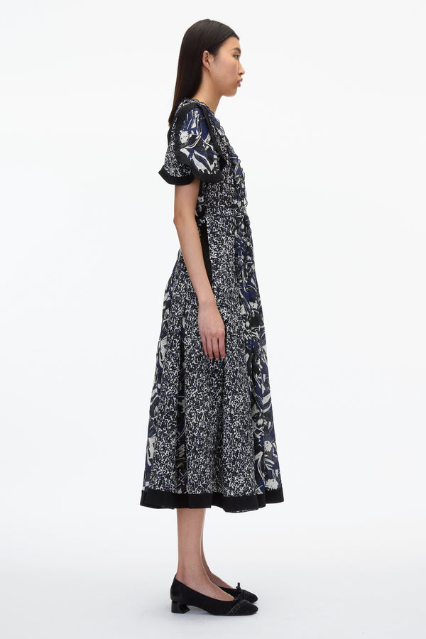 3.1 Phillip Lim Floral Impressions Midi Dress With Petal Sleeves MIDNIGHT MULTI