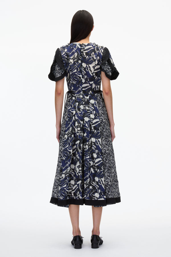 3.1 Phillip Lim Floral Impressions Midi Dress With Petal Sleeves MIDNIGHT MULTI