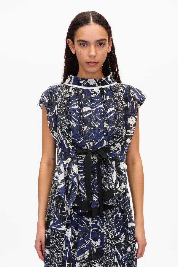 3.1 Phillip Lim Floral Impressions Pleated Blouse MIDNIGHT MULTI