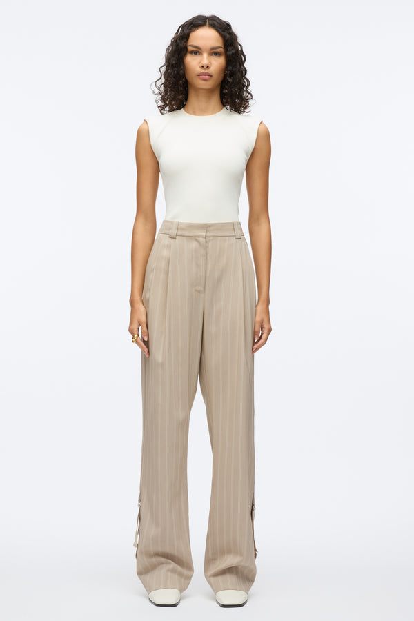 3.1 Phillip Lim Fluid Pinstripe Single Pleat Pants FAWN