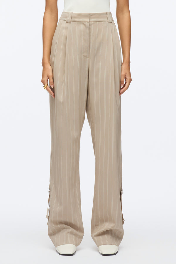 3.1 Phillip Lim Fluid Pinstripe Single Pleat Pants FAWN