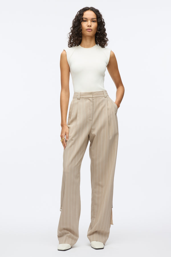 3.1 phillip lim Fluid Pinstripe Single Pleat Pants FAWN