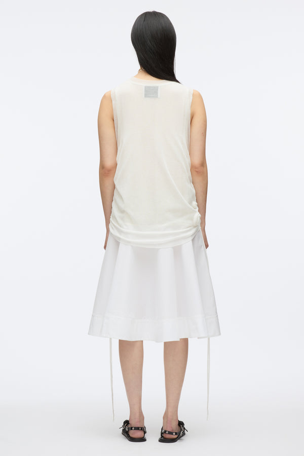 3.1 Phillip Lim Gauze Combo Tank Dress With Rosettes IVORY-WHT