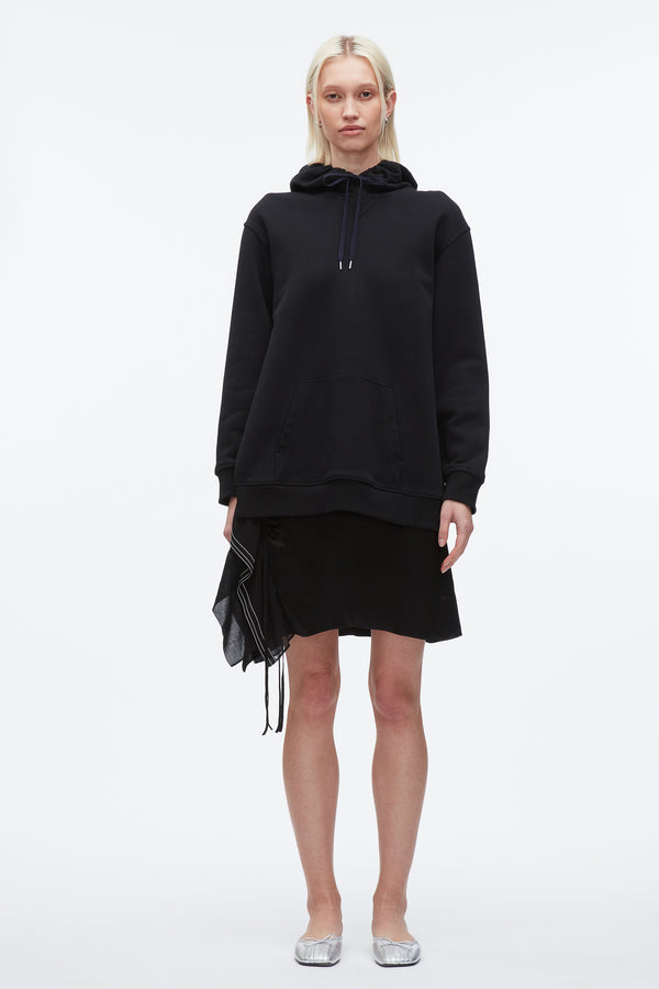 3.1 Phillip Lim Hoodie Combo Dress With Satin Skirt MIDNIGHT