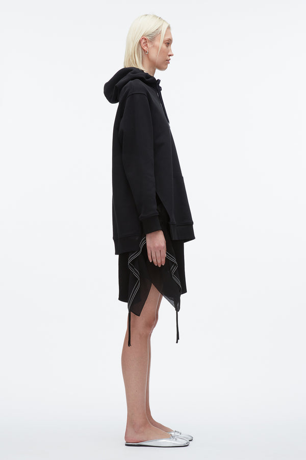 3.1 Phillip Lim Hoodie Combo Dress With Satin Skirt MIDNIGHT