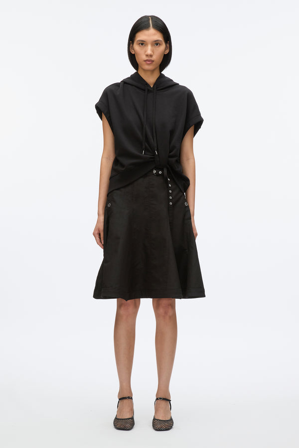 3.1 Phillip Lim Hoodie Dress With Flounce Skirt BLACK-BLACK