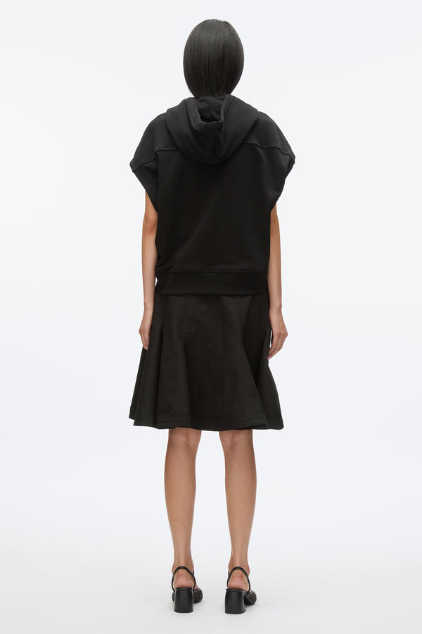 3.1 Phillip Lim Hoodie Dress With Flounce Skirt BLACK-BLACK
