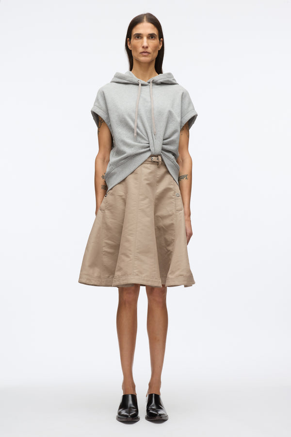 3.1 Phillip Lim Hoodie Dress With Flounce Skirt GREY MELANGE-STONE GREY