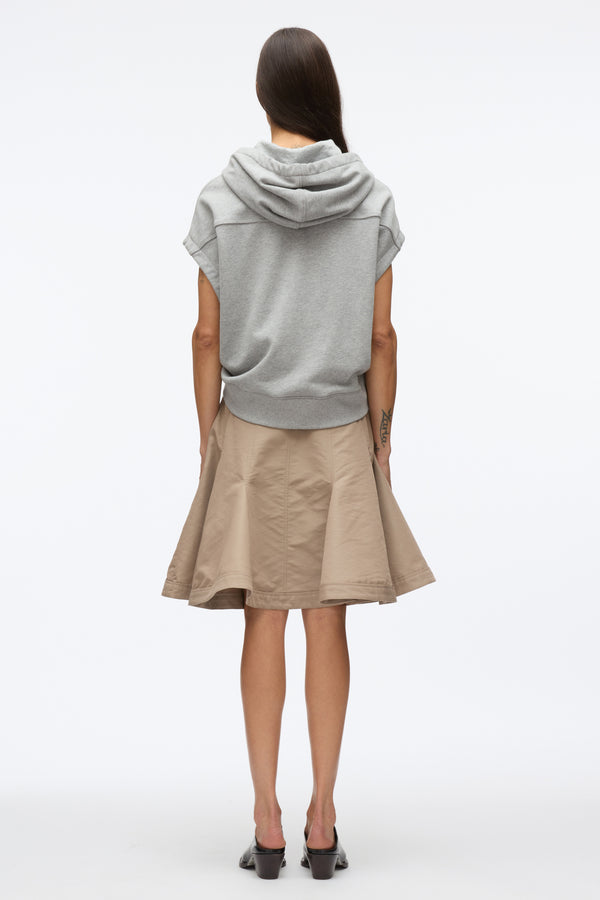 3.1 Phillip Lim Hoodie Dress With Flounce Skirt GREY MELANGE-STONE GREY