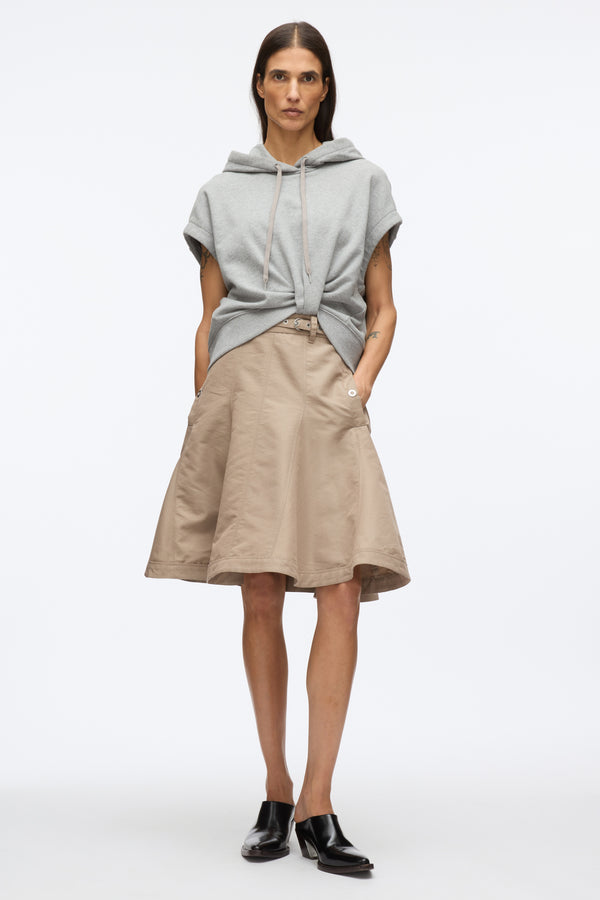 3.1 phillip lim Hoodie Dress with Flounce Skirt GREY MELANGE-STONE GREY
