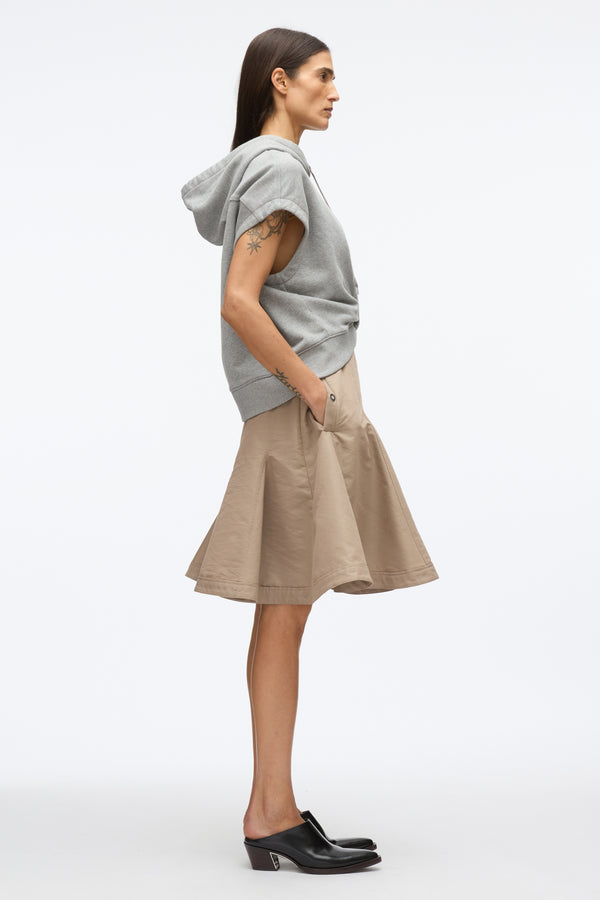 3.1 Phillip Lim Hoodie Dress With Flounce Skirt GREY MELANGE-STONE GREY