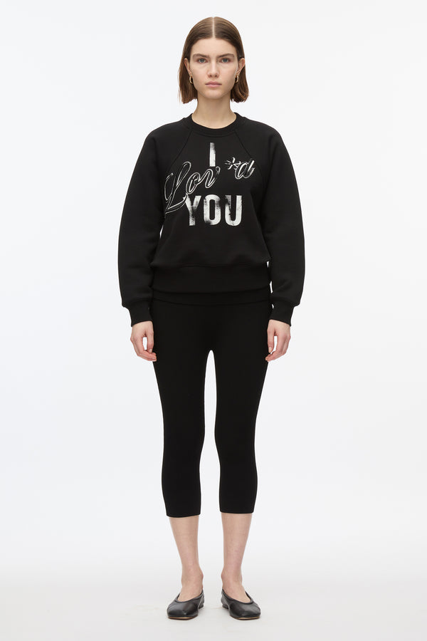 3.1 Phillip Lim I Lov'd You Cropped Sweatshirt BLACK