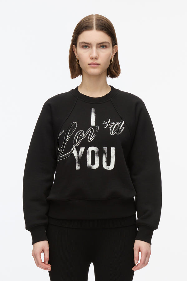 3.1 Phillip Lim I Lov'd You Cropped Sweatshirt BLACK