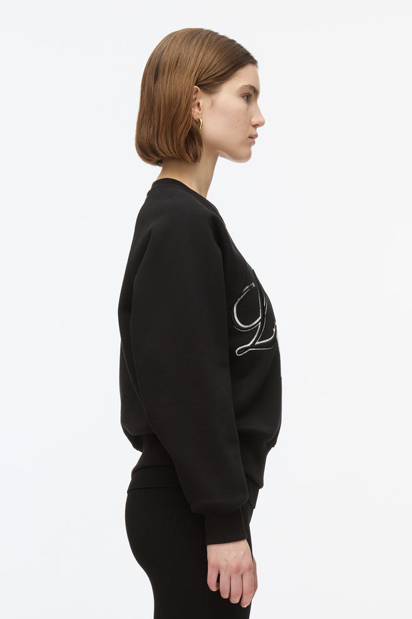 3.1 Phillip Lim I Lov'd You Cropped Sweatshirt BLACK