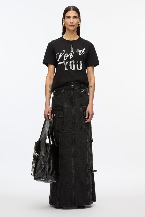 3.1 phillip lim I Lov'd You Embroidered Tee BLACK MULTI