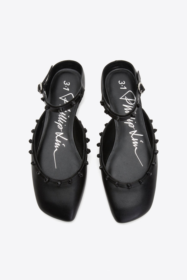 3.1 Phillip Lim ID Mary Jane Flat With Leather Craft BLACK