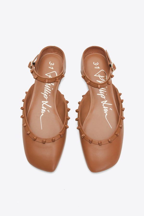 3.1 Phillip Lim ID Mary Jane Flat With Leather Craft CAMEL