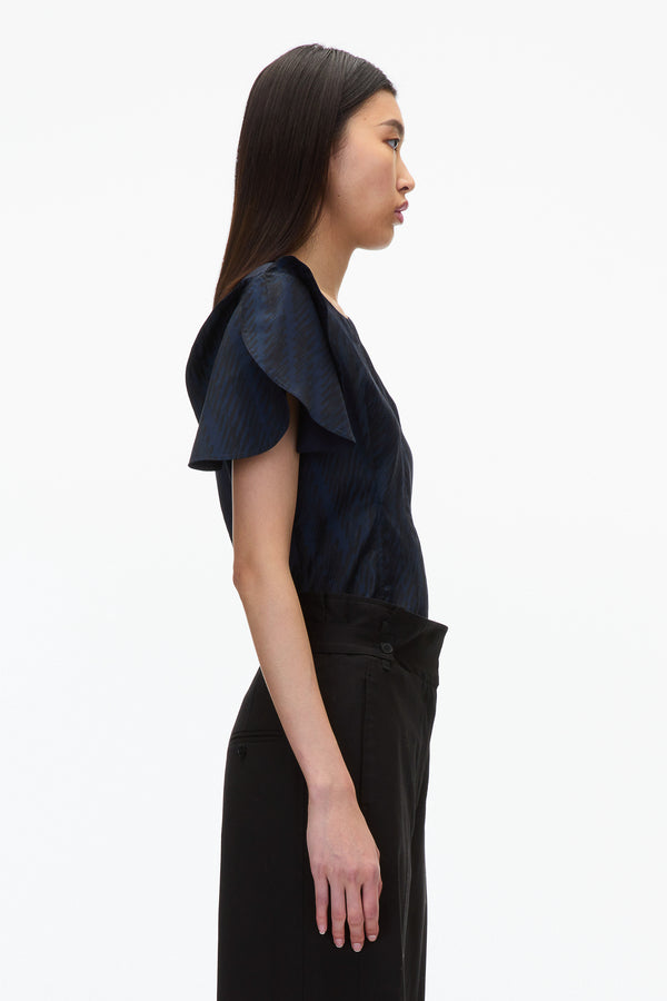 3.1 Phillip Lim Jacquard Petal Sleeve Blouse MIDNIGHT MULTI