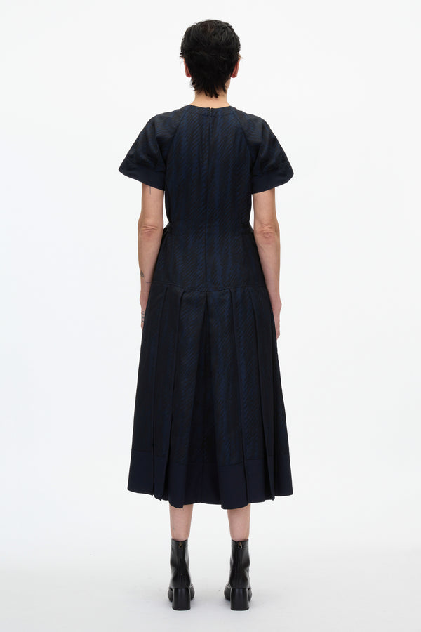 3.1 Phillip Lim Jacquard Petal Sleeve Midi Dress MIDNIGHT MULTI