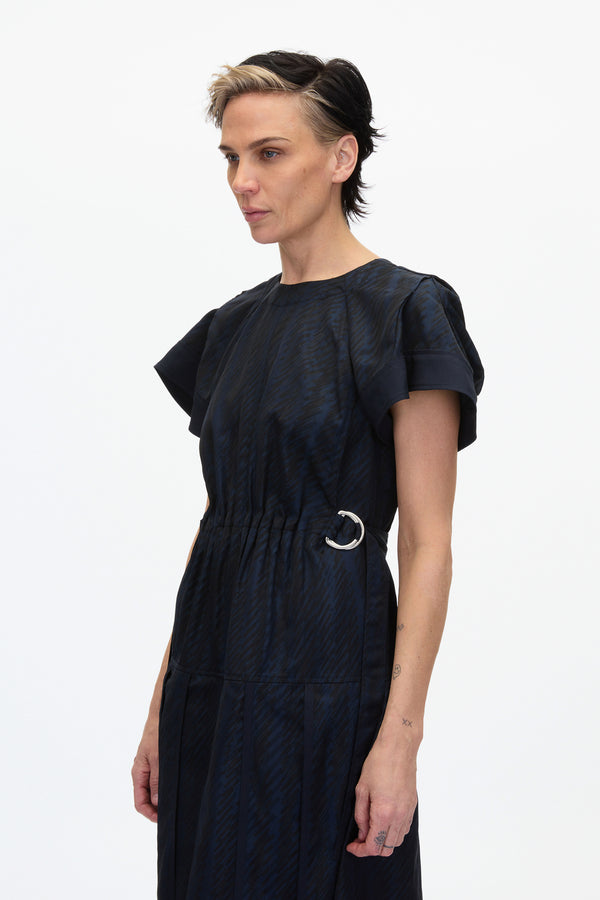 3.1 Phillip Lim Jacquard Petal Sleeve Midi Dress MIDNIGHT MULTI