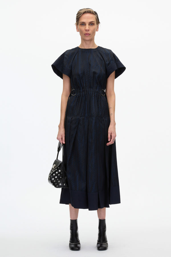 3.1 phillip lim Jacquard Petal Sleeve Midi Dress MIDNIGHT MULTI